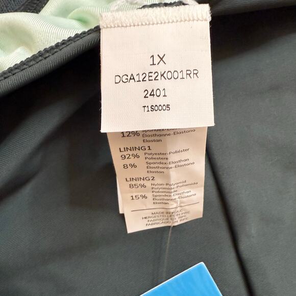 NWT Cupshe Hunter Green Swimsuit 1X Vneck Mesh Tummy Control Sexy Plunge - Picture 8 of 9